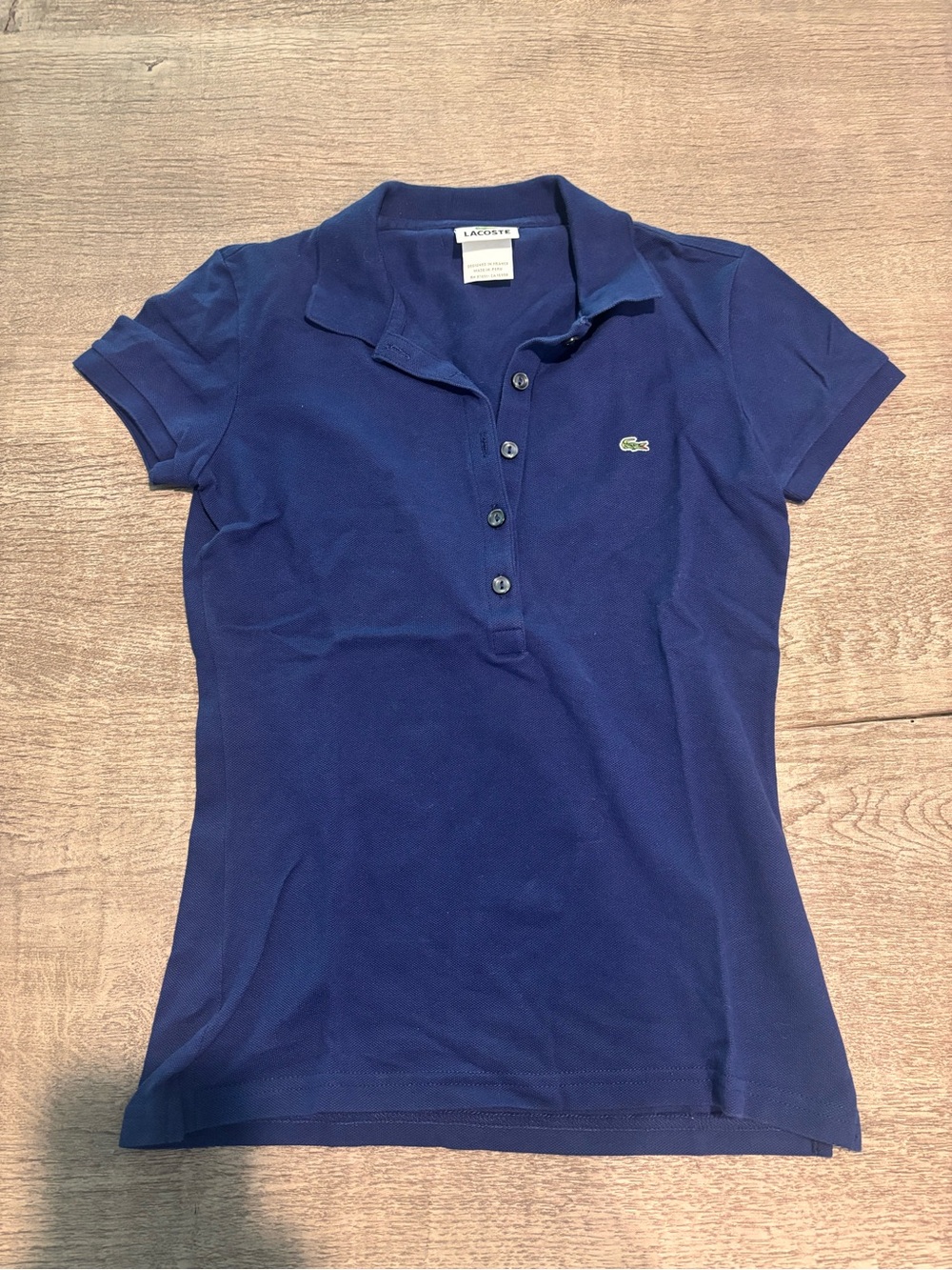 Lacoste Women's Dark Blue Short Sleeve Cotton Polo